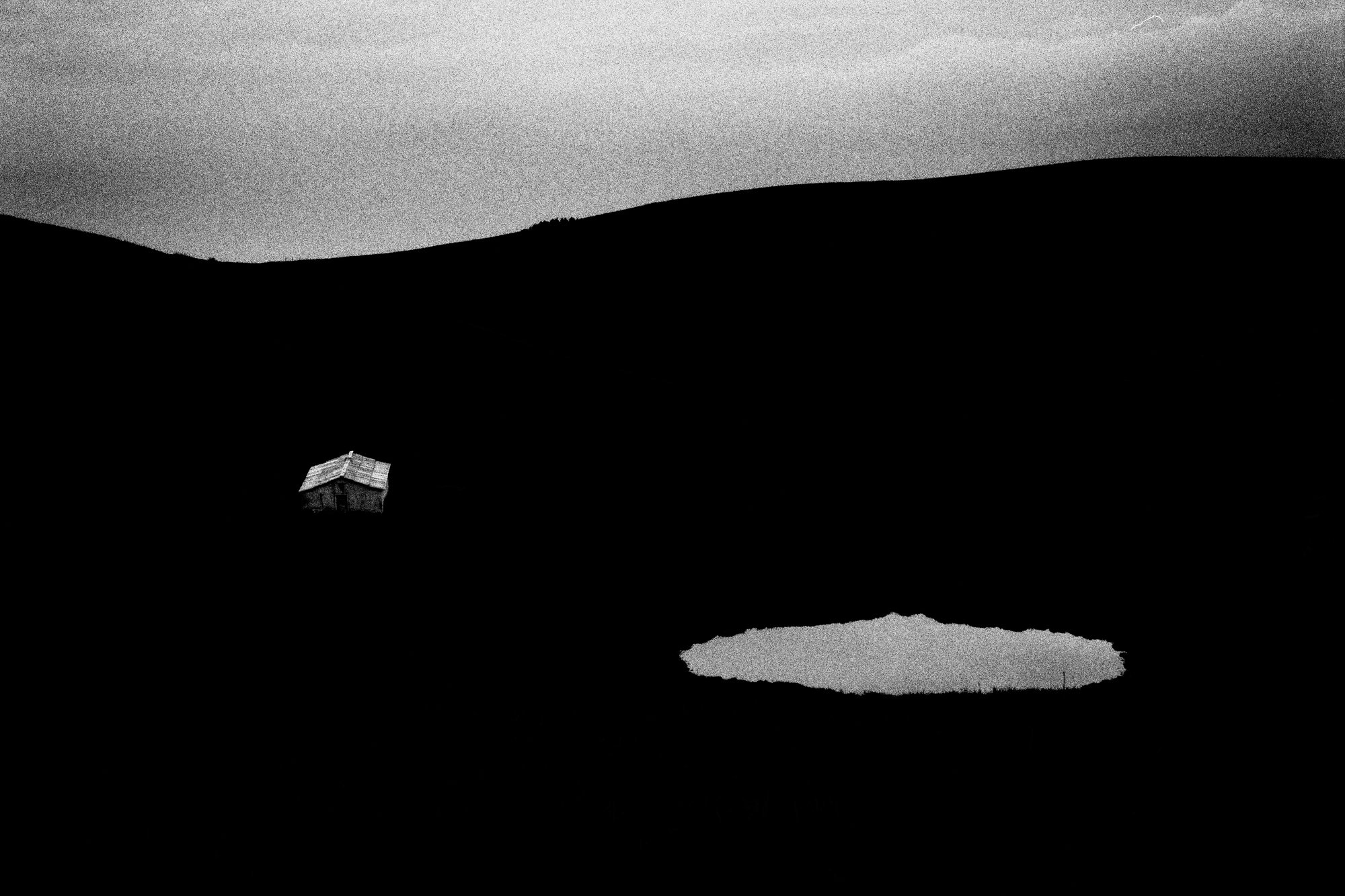 Collina #2 — black and white film photograph from Federico Marcon's Morfologie series